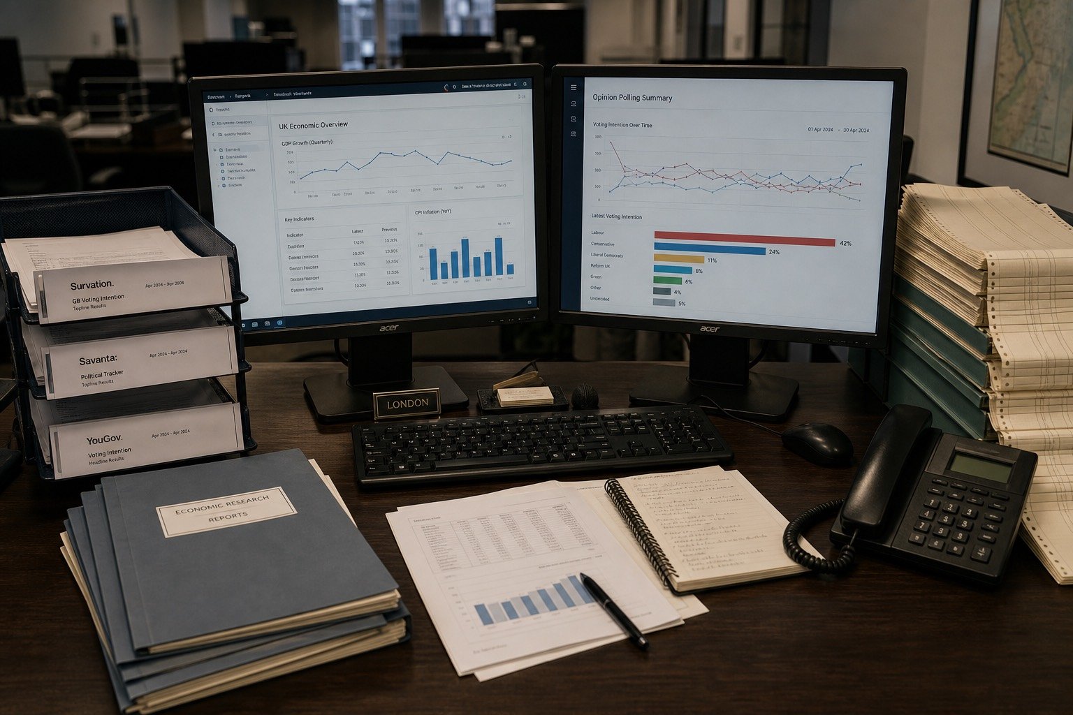 Research documents beside mineral notes and a brine dish
